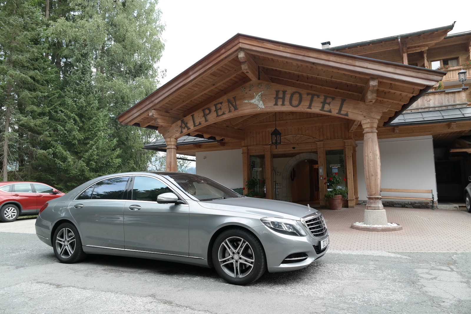 A52 Executive Cars Mercedes S Class picking up clients in Austria