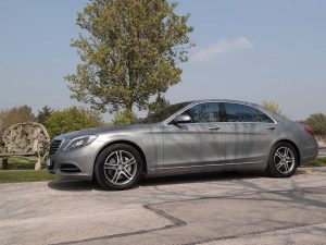 A52 Executive Cars Luxury Mercedes S Class chauffeur car at Morley Hayes Hotel in Derby