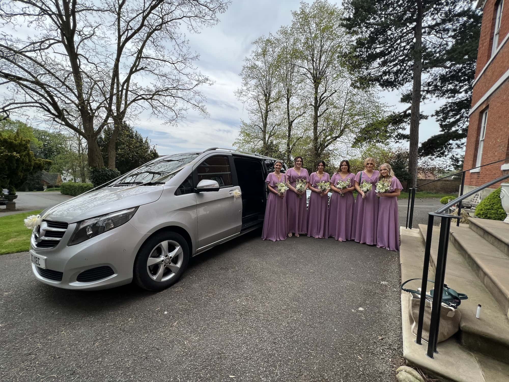 Bridesmaids with A52 Executive Cars Mercedes V Class Wedding Car