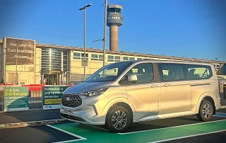 Ford Tourneo Custom executive group travel vehicle at East Midlands Airport